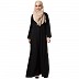 Front open zipper abaya with pintucks- Black Front open zipper abaya with pintucks- Black